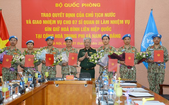 Việt Nam cử thêm 7 sĩ quan làm nhiệm vụ gìn giữ hòa bình Liên hợp quốc