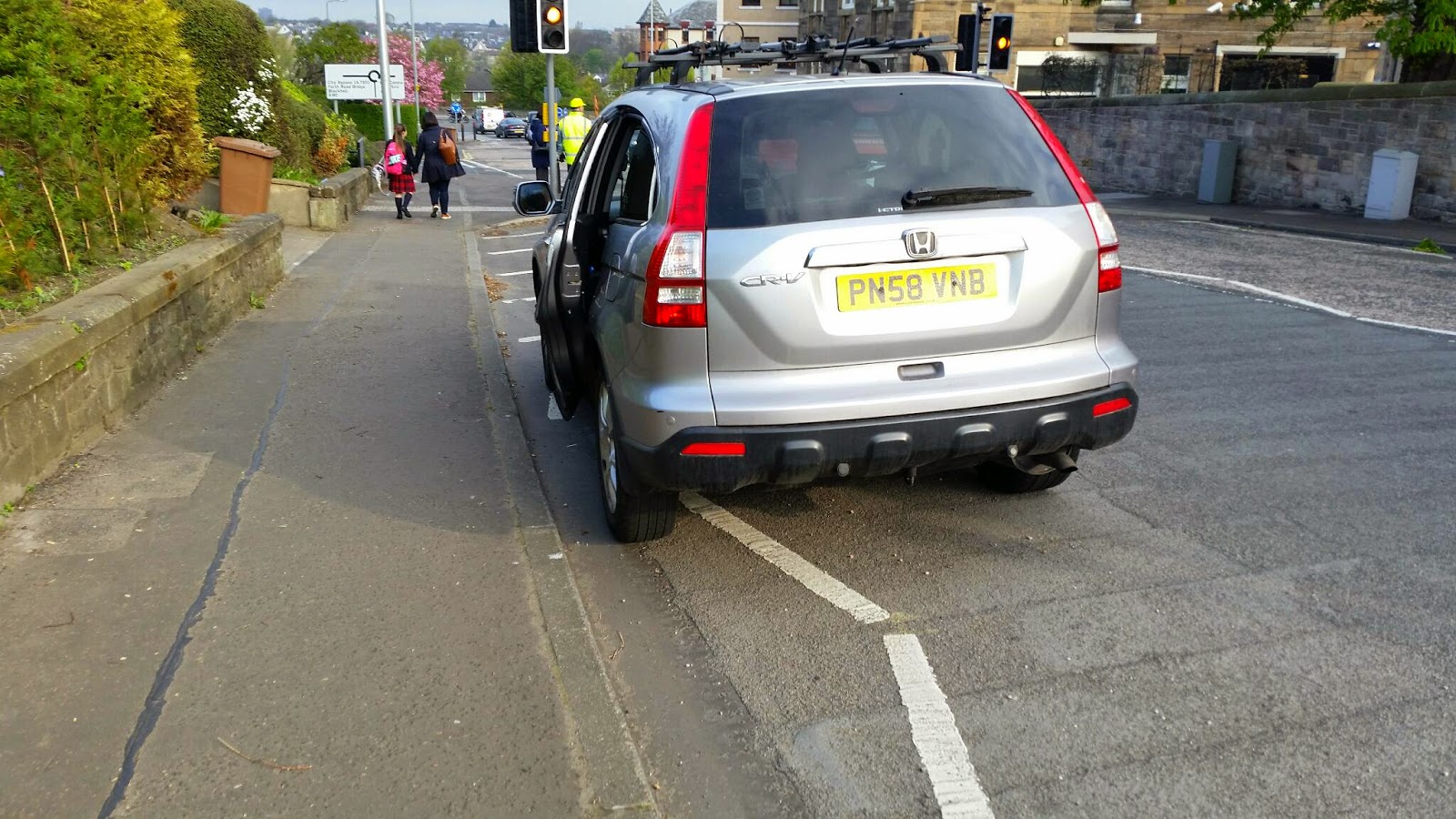 Ravelston Parking PN58 VNB parked on zig zags at crossing