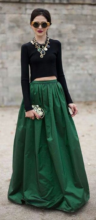 maxi skirt with long sleeve shirt