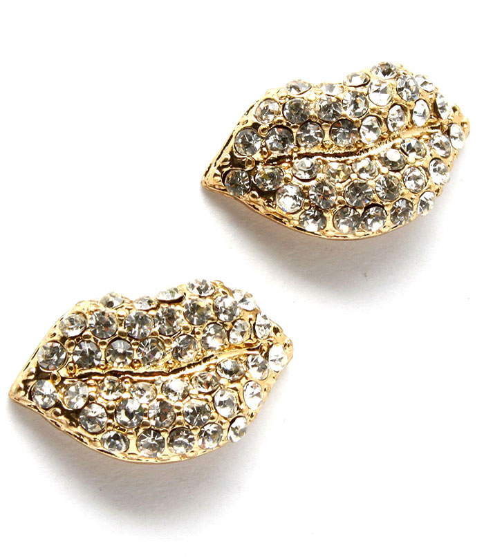 Red Lip Hoop Earrings