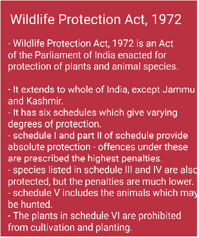 India's landmark Wildlife (Protection) Act (WPA), 1972 | PT's IAS Academy