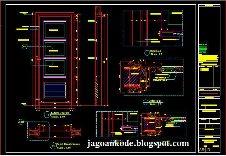  Detail  Pintu  Dan Kusen Pintu  Autocad File Dwg  Jagoan Kode