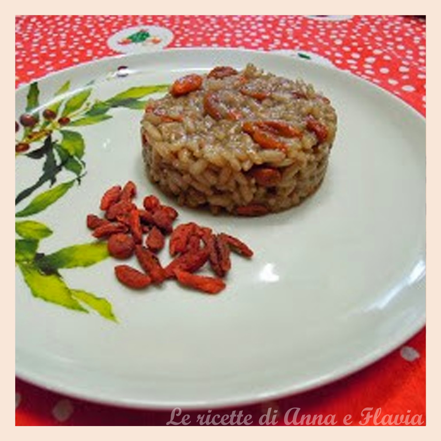 risotto con brachetto e bacche di goji