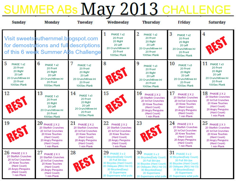 Sweet Southern Mel Summer ABs Challenge Demo's