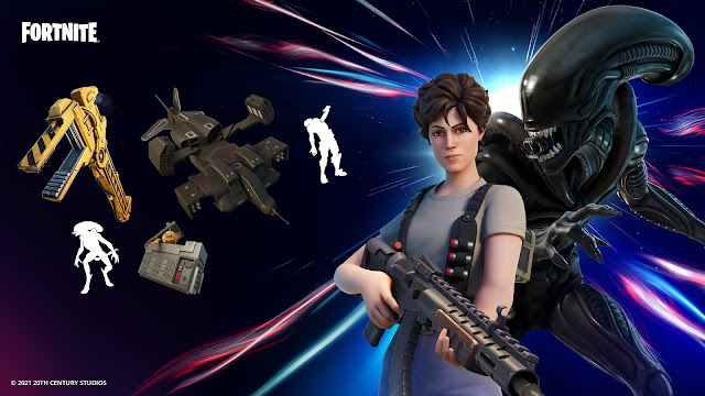 Alien Fortnite. El Xenomorfo y Ripley de Alien se unen a la caza en Fortnite.
