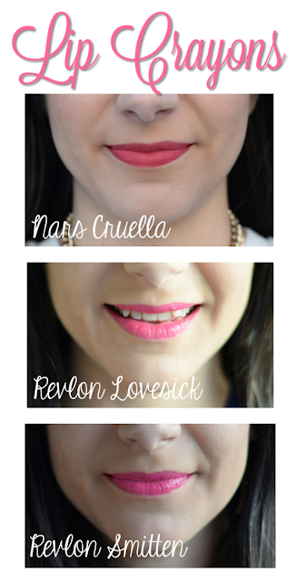Lipstick swatches lip crayons
