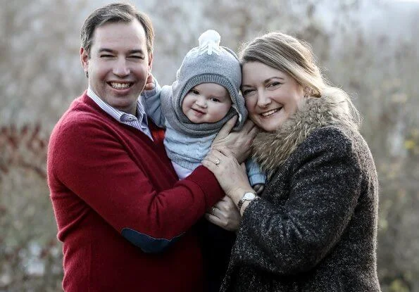 Prince Charles of Luxembourg wore a Toddler boy hat-scarf from Jacadi. Princess Stephanie and Prince Guillaume