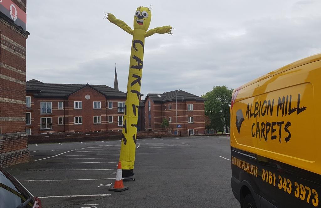 The Ham and Egger Files A wacky waving inflatable arm flailing tube man in AshtonunderLyne