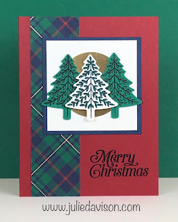 Stampin' Up! Perfectly Plaid Card &Treat Box ~ 2019 Holiday Catalog ~ www.juliedavison.com