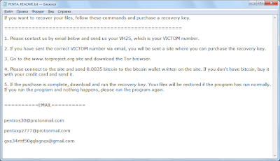 Penta Ransomware, note