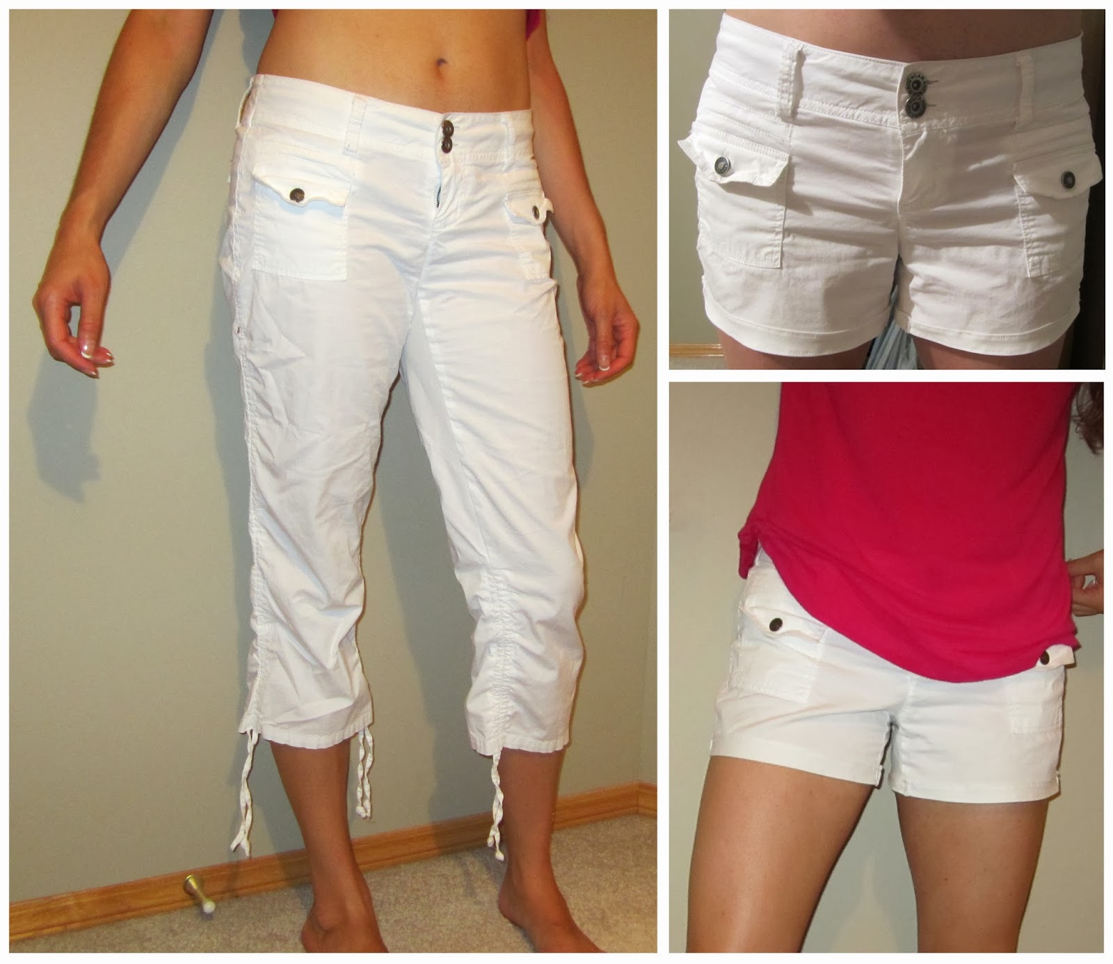 Refashion Coop Capris Pants to Little White Shorts