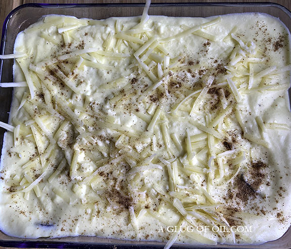 Moussaka ready for the oven