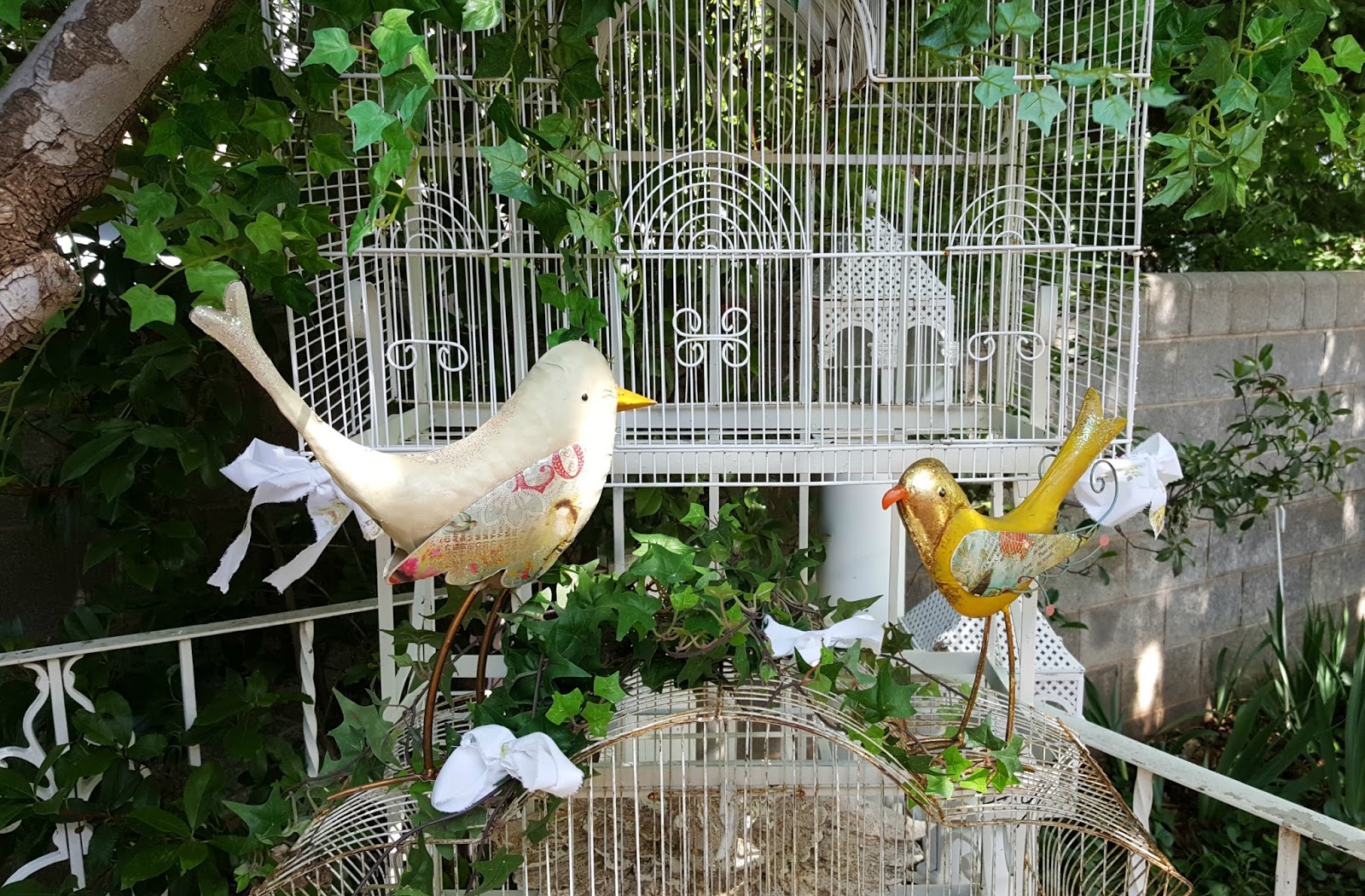 Penny's Vintage Home Bakers Rack Repurposed into a Bird Condo