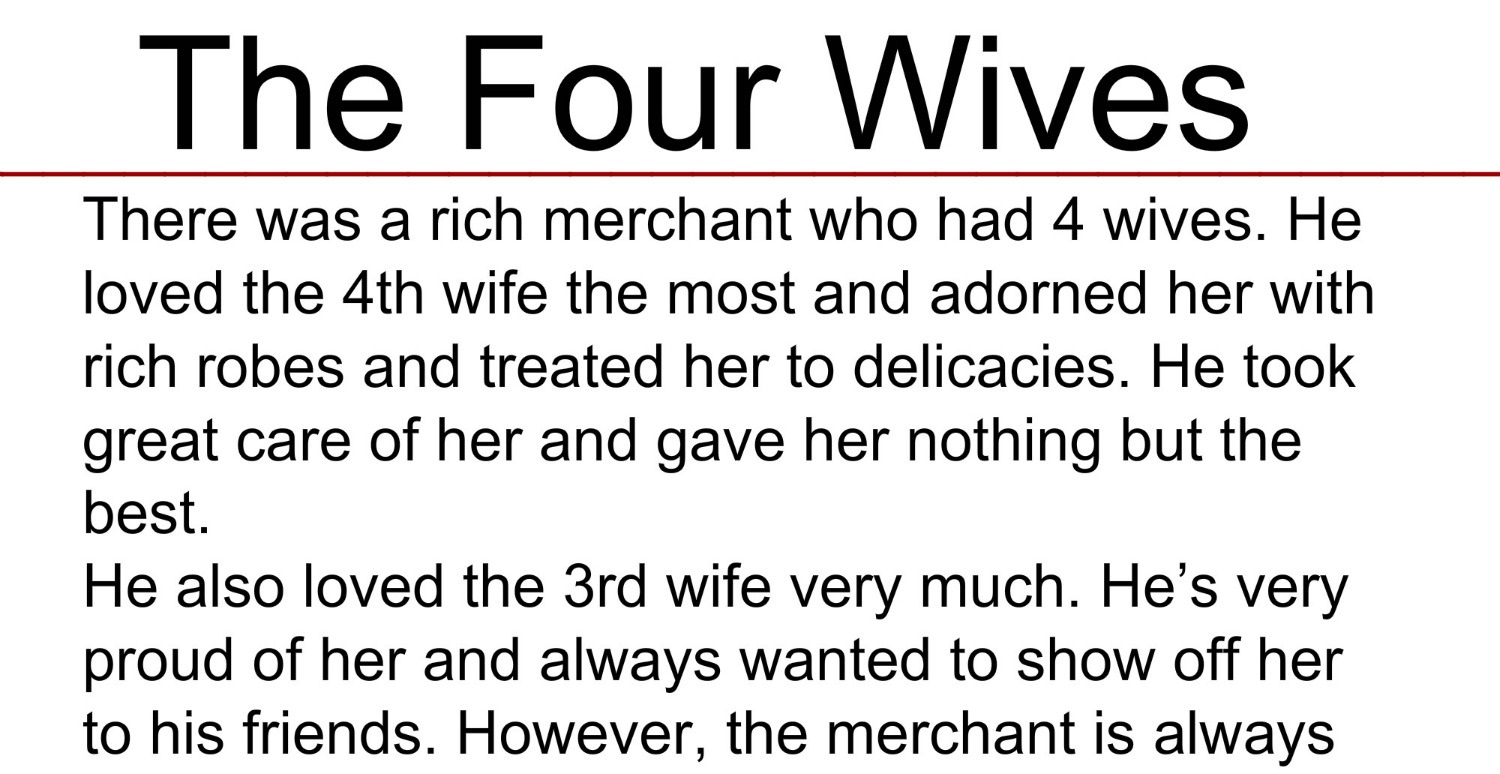 The 4 Wives (An Inspirational Story)