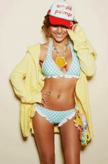Lee Hyori wearing polka dot bikini