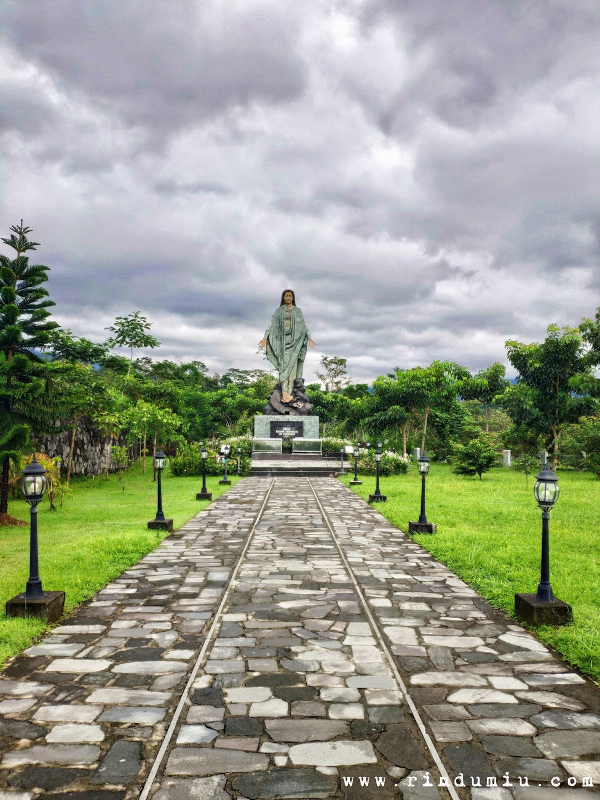 the virgin mary statue in gua maria gantang in muntilan in the north of jogja