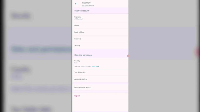 click on username Username changing in twitter app