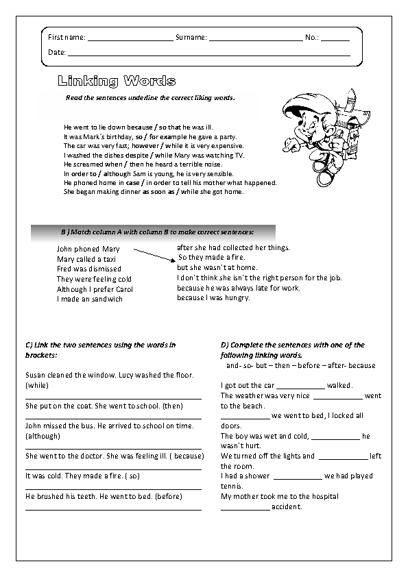 Linking Words Worksheet My English Printable Worksheets linking-words-worksheet-my-english-printable-worksheets