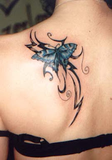 Butterfly Tattoo with tribal design