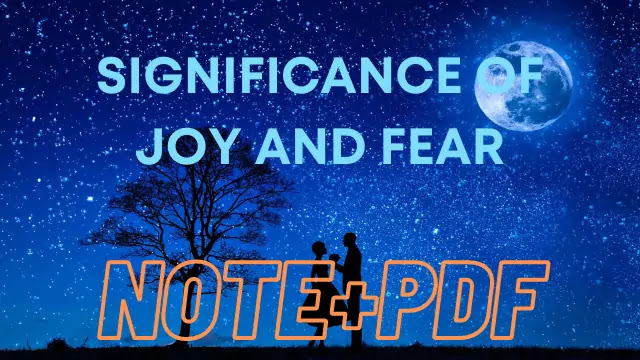 What is the significance of joy and fear | Meeting at Night