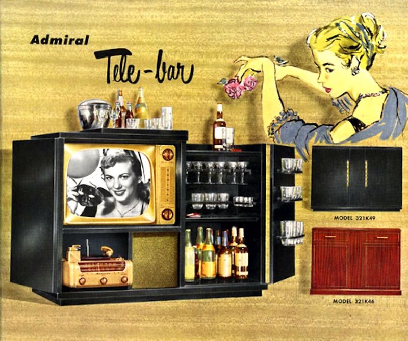 Got Everything You Need for Entertaining Right Here in This 1951 Admiral  Tele-Bar ~ Vintage Everyday