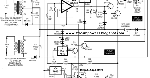 Automatic Battery Charger Circuit Diagram