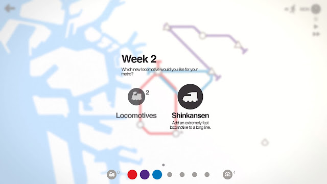 Screenshot showing the Shinkansen locomotive option in Mini Metro