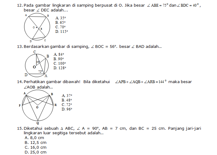 SMPN 141 Jakarta SSN SOAL LINGKARAN KELAS VIII