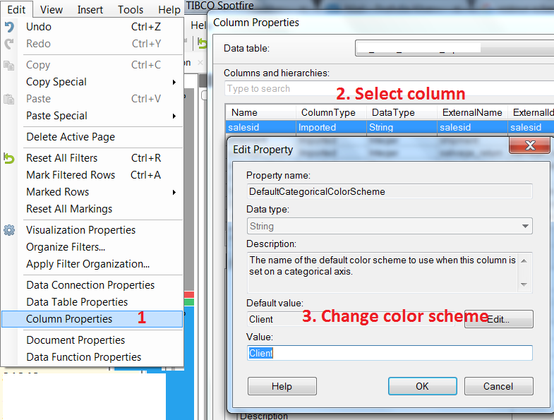 spotfire mentor How to change a chart color scheme to not revert back
