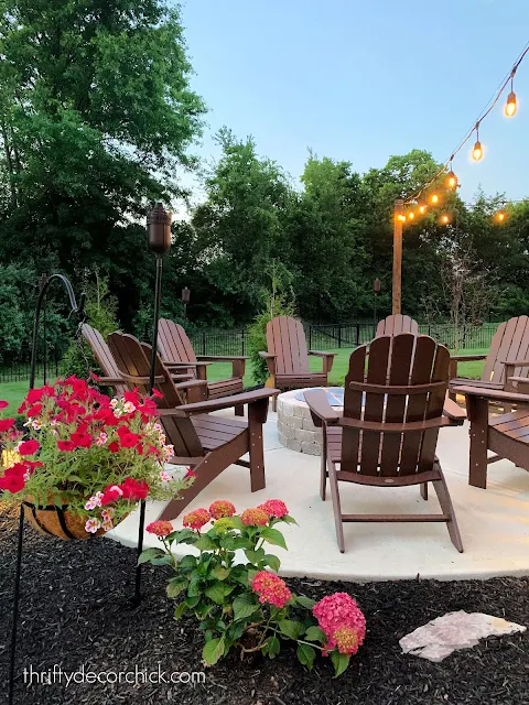 fire pit with chairs surrounding