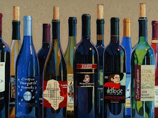 cuadros-realistas-al-oleo-con-bodegones pinturas-bodegones-botellas-de-vino