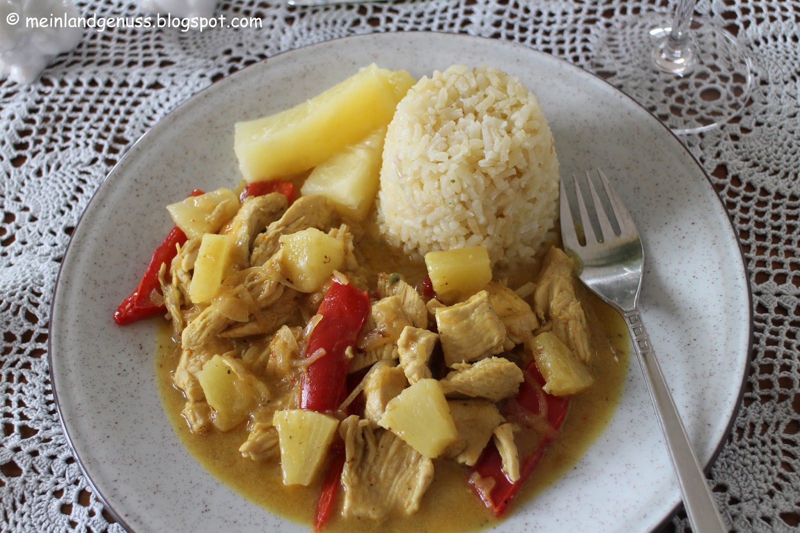mein Land und Gartengenuss : Hähnchen-Curry mit Ananas