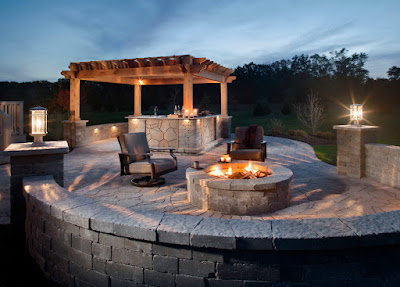 patio ideas with fire pit Patio Traditional with backyard retreat bar seating