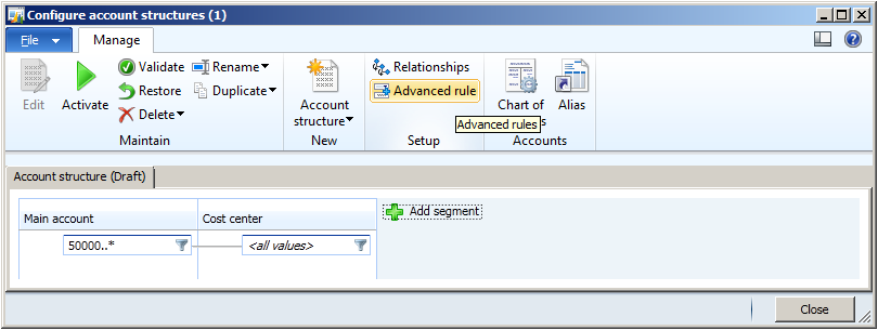 configure Account structure and advanced rules in ax 2012 | Dynamics AX ...