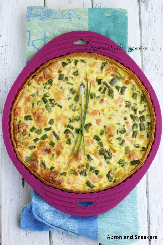 Salmon, Asparagus & Brie Quiche