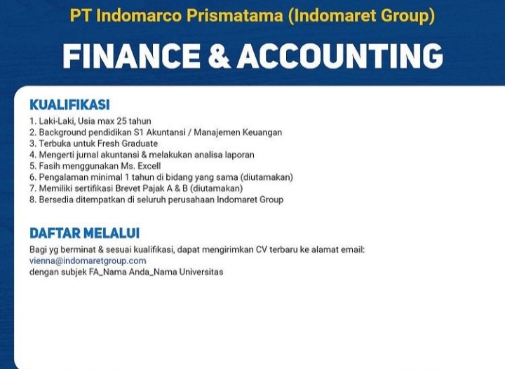 Loker BUMN Indomaret Group 26 Agustus 2021