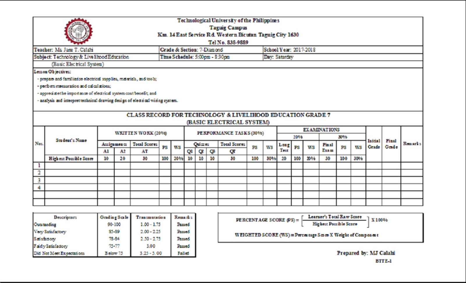 educational technology 2 how to make grading sheet computation grading sheet