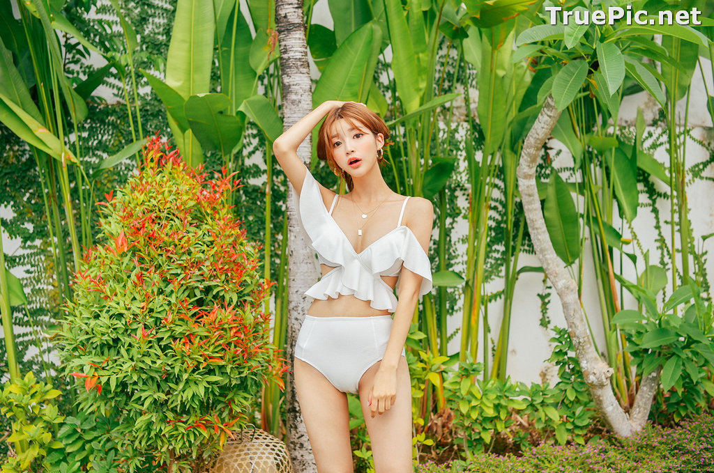 Image Korean Fashion Model - Cha Yoo Jin - Sweet Off Shoulder Wire Frill Bikini - TruePic.net - Picture-16