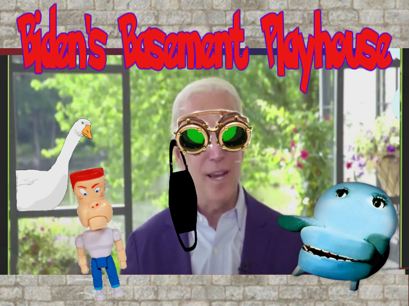 Chattering Teeth "Lunch Bucket" Joe in Biden's Basement Playhouse!