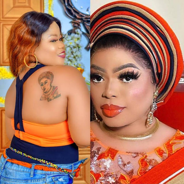 Bobrisky Offers 1million naira cash to a fan who tattooed his image at her back (Watch Video)