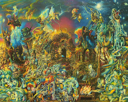 psychedelic james surreal surrealism artwork paintings mccarthy dreams place medieval lott dark canvas oil garden posts