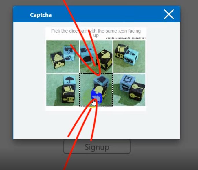 Pick the dice pair with the same icon facing up