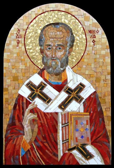 Мозаичная икона Св. Николай Чудотворец