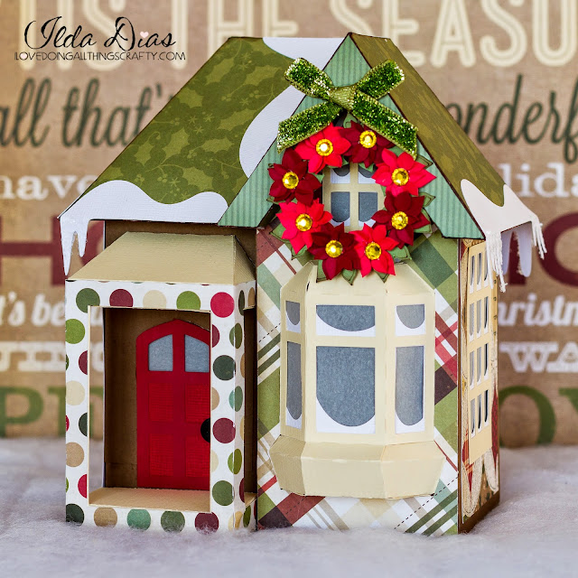Christmas Gift,SVG Cuts files,treat box,#SVGCuts,Gift Box,luminary,decoration,Christmas Decor,3D Snowy House Box,ilovedoingallthingscrafty,