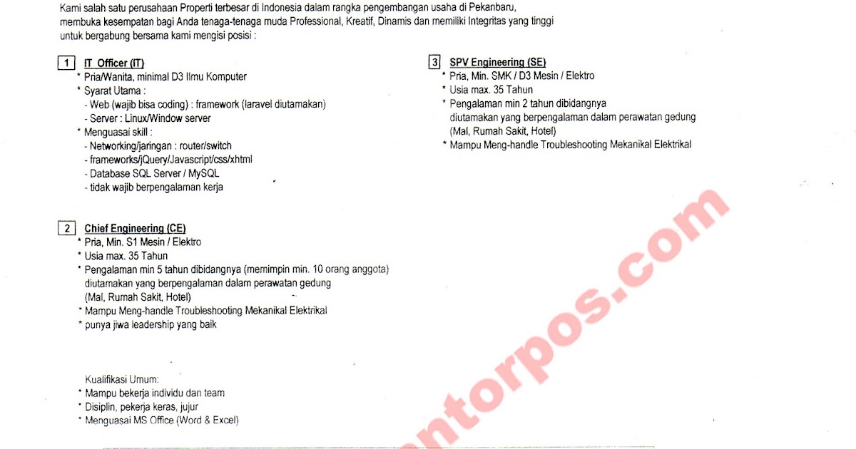 Cara Kirim Lamaran Kerja Via Po Box Kumpulan Kerjaan