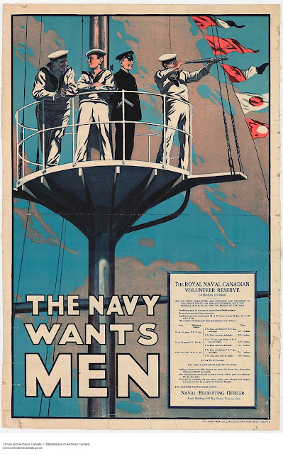 Royal Canadian Navy naval recruitment poster Jarvis Building Bay St. Toronto Aemilius Jarvis RNCVR