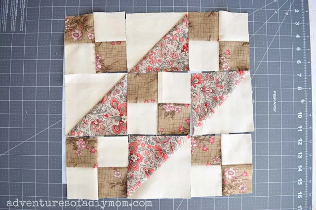 Jacob's ladder quilt pieces ready to sew