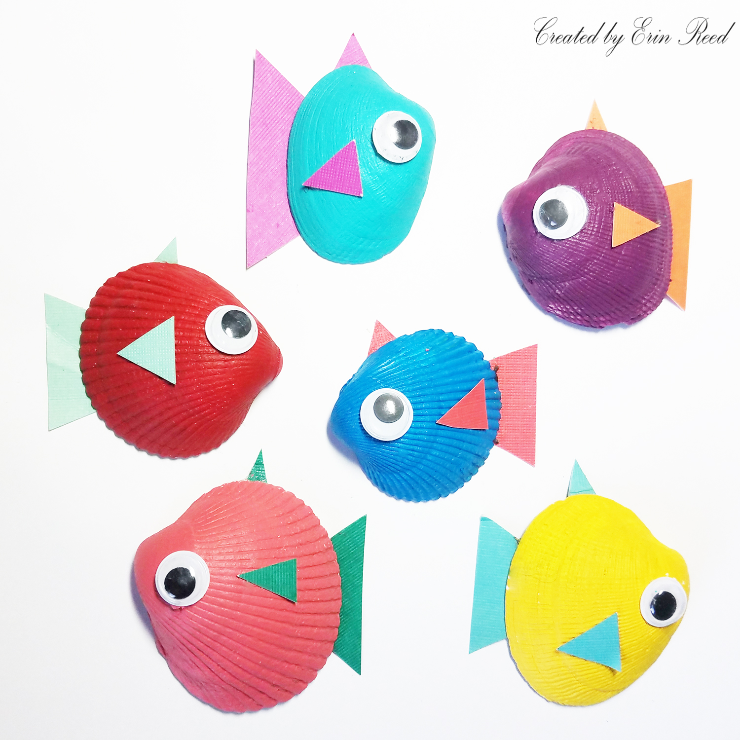 Erin Reed Makes Colorful Shell Fish Kids Craft