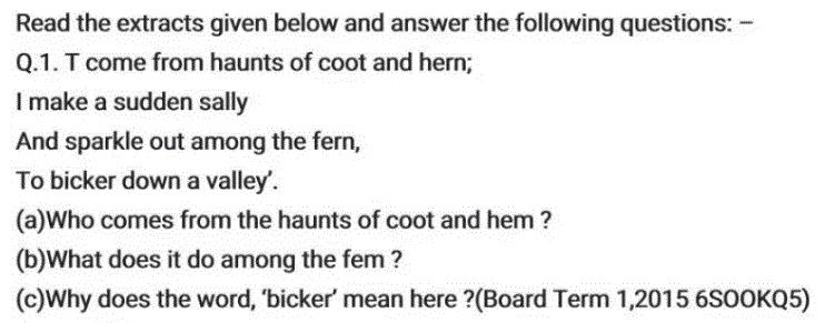 NCERT Solution Class 9 English 1st Question