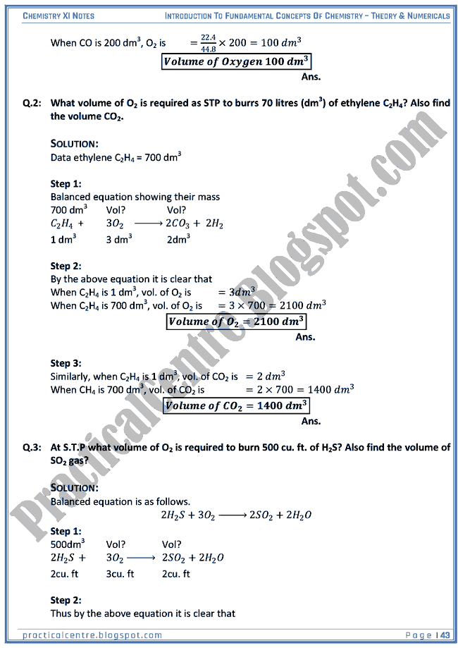 Introduction To Fundamental Concepts Of Chemistry - Theory And Numericals (Examples And Problems) - Chemistry XI